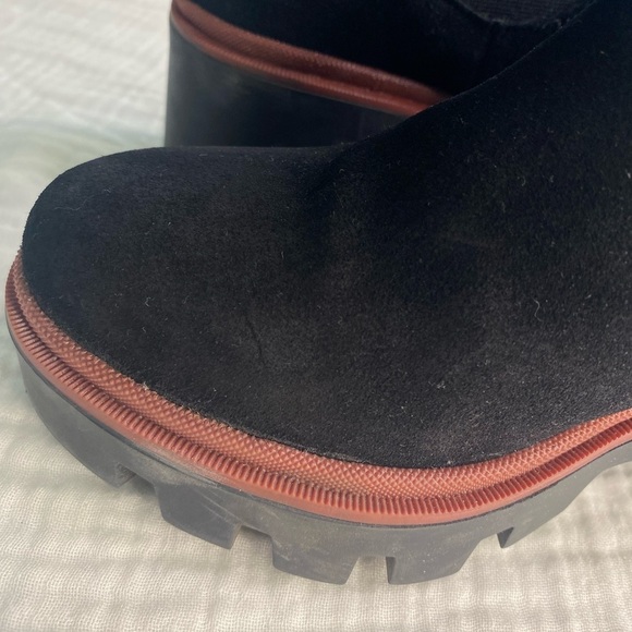 Antonio De Faria Black Suede Leather Chunky Chelsea Pull On Boot Grunge Punk 6.5 - Picture 11 of 16